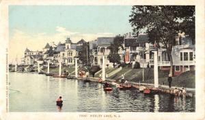 Wesley Lake New Jersey Waterfront View Detroit Publish Antique Postcard K37387