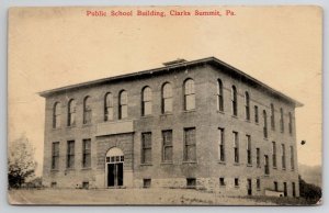 Clarks Summit PA Public School Building Pennsylvania to Candor NY Postcard M7