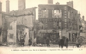 Vintage Postcard 1910's View of Republic Street September 1914 Senlis France