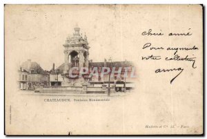 Old Postcard Chateaudun Monumental Fountain