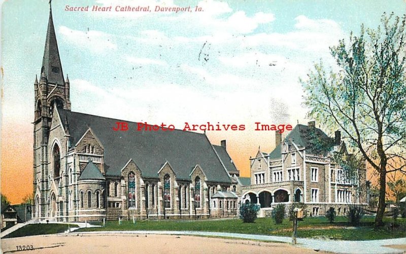 8 Postcards, Davenport IA, Various Views, City Hall-School-Depot-Cathedral