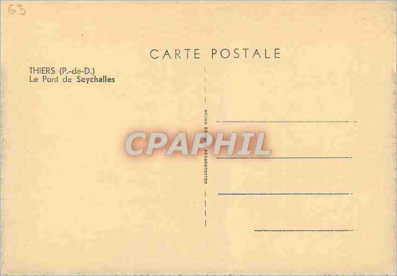 Modern Postcard Thiers (p d) Seychalles bridge