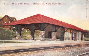 J44/ White River Missouri Postcard c1910 SLIM&S Railroad Depot 287