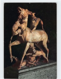 Postcard Stag assailed by dogs, House of the Stags, Ercolano, Italy