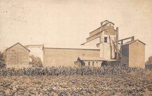 Bennington Indiana Frank Kelley Grain Co Farming Real Photo Postcard AA68727