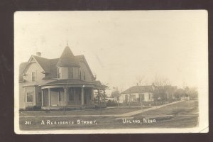 RPPC UPLAND NEBRASKA RESIDENCE STREET SCENE VINTAGE REAL PHOTO POSTCARD