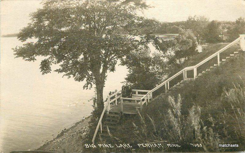 1922 Otter Tail County Big Pine Lake Perham Minnesota RPPC real photo 7628