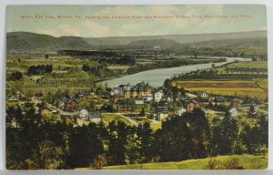 Pennsylvania Birds Eye View of Milford PA 1911 to Syracuse NY Postcard T1