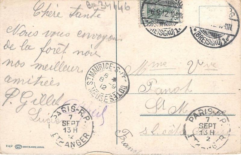 BF34146 hollental schwarzwald germany train   front/back scan