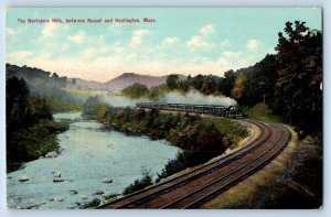 Huntington Massachusetts MA Postcard Berkshire Russell Locomotive Train c1910