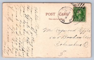 J92/ New Lexington Ohio Postcard c1910 Night Main Street Stores 355