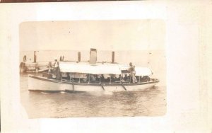 RPPC FISHING BOAT ? SAVANNAH GEORGIA M.S. & D.A. BYCK REAL PHOTO POSTCARD (1910)