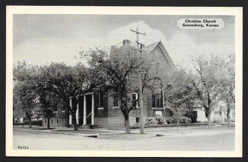 Christian Church Greensburg Kansas Unused c1940s