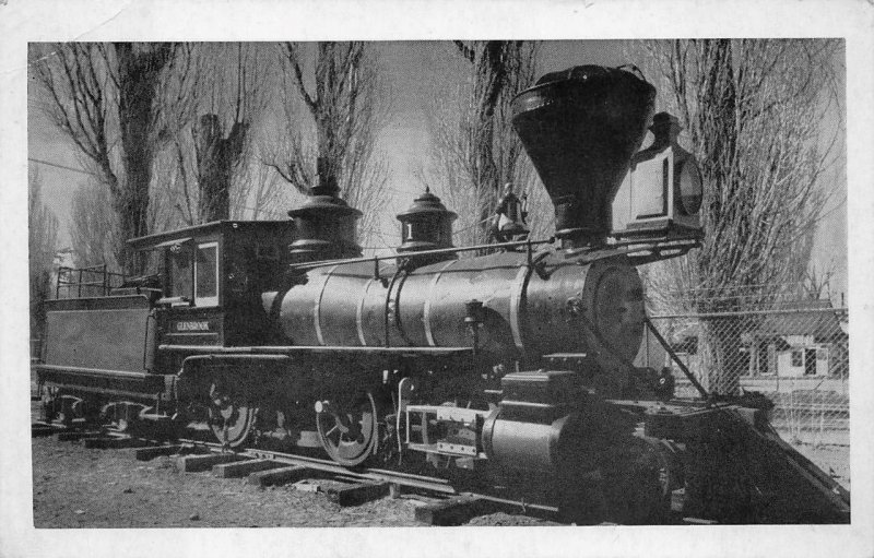 OLD NEVADA TRAIN ENGINE CARSON CITY NEVADA MUSEUM POSTCARD (c. 1930s)