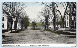 GORHAM, ME Maine~ UPPER STATE STREET Scene  1930 Cumberland County Postcard