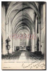 Old Postcard Aix en Provence Interior of the Church of Saint John of Malta