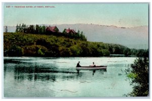 c1910 Boating at Truckee River at Reno Nevada NV Antique Posted Postcard