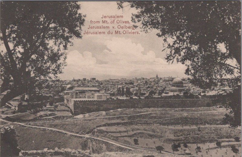 Postcard Jerusalem Israel from Mt of Olives