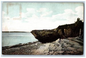 Portland Maine ME Postcard Big Rock Long Island Lake Beach c1905 Vintage Antique