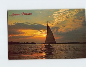 Postcard Sailing Home at Sundown Cocoa Hawaii USA