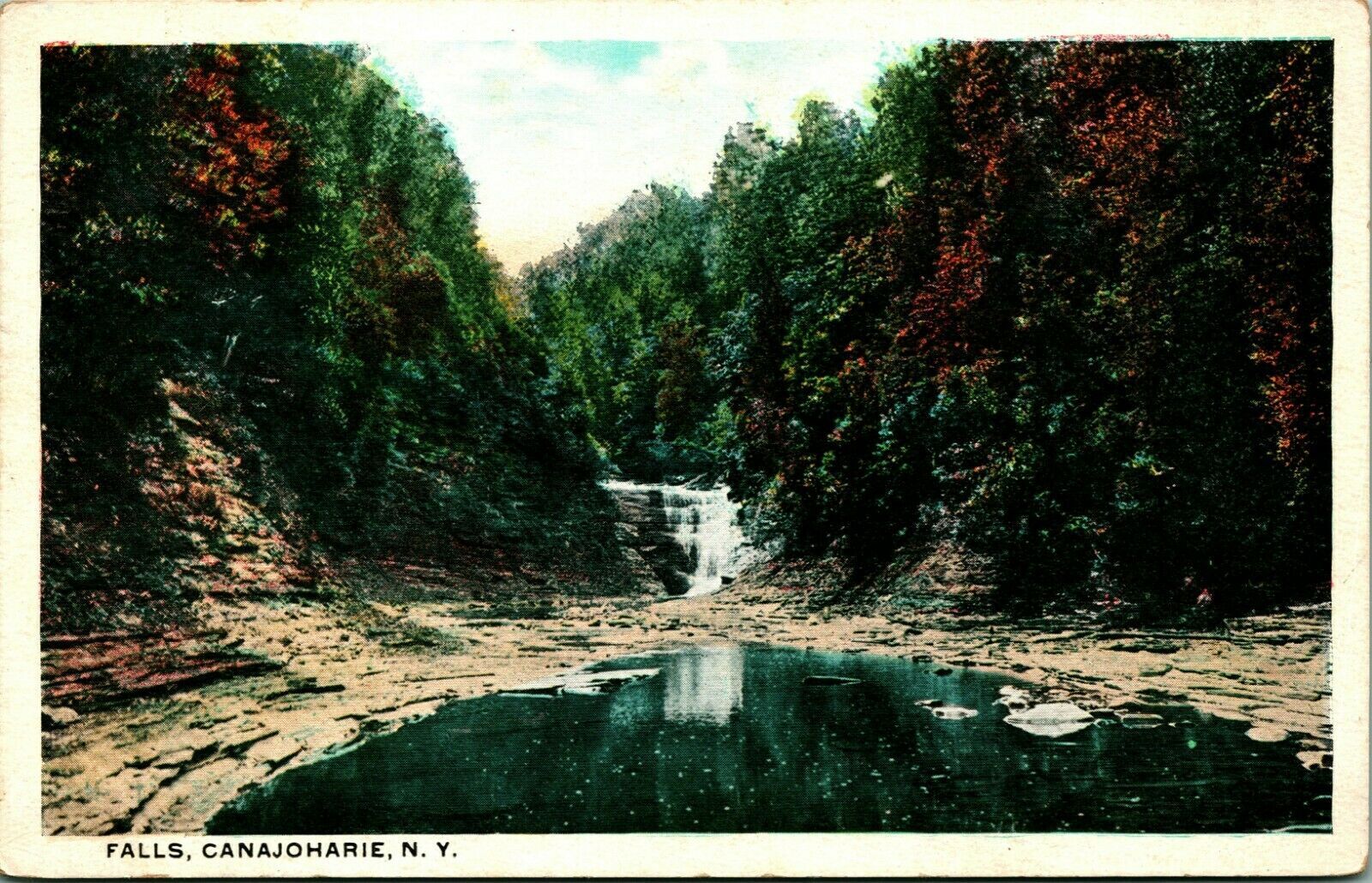 Falls Waterfall Canajoharie New York NY UNP Unused 1920s WB Postcard