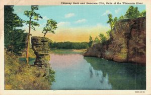 USA Chimney Rock and Romance Cliff Dells of the Wisconsin River Postcard 07.30