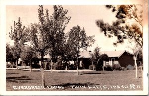 RPPC Evergreen Lodge, Twin Falls ID c1940 Vintage Postcard X43