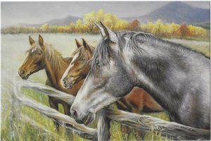 Colorado Western Artist  Rick Unger You Have Our Attention Horses 4 by 6