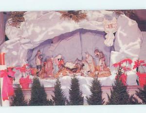 Pre-1980 POSTCARD OF NATIVITY SCENE AT CATHEDRAL Wheeling WV G3420@