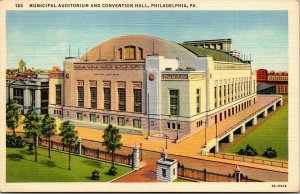 Vtg Philadelphia PA Municipal Auditorium and Convention Hall 1930s Postcard