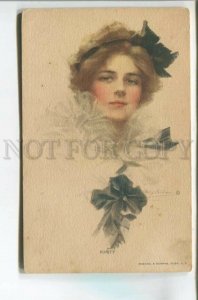 478067 Philip BOILEAU Belle Girl Lady Purity Vintage postcard R&N #371