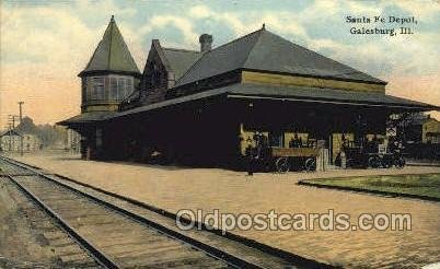 Santa Fe Depot, Galesburg, Il, Illinois, USA Train Railroad Station Depot 191...