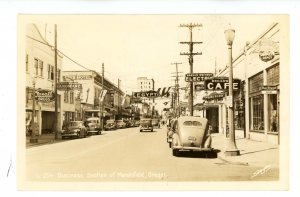 OR - Marshfield. Street Scene in Business Section ca 1942  RPPC