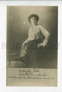 427375 GABRIELLE PETIT Belgian SPY WWI Vintage PHOTO postcard