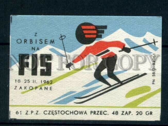 500811 POLAND FIS Ski ADVERTISNG Vintage match label