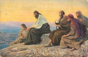 German artist Anton Robert Leinweber Orientalist and Biblical scene old postcard