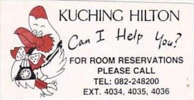 MALAYSIA SARAWAK KUCHING HILTON HOTEL VINTAGE LUGGAGE LABEL