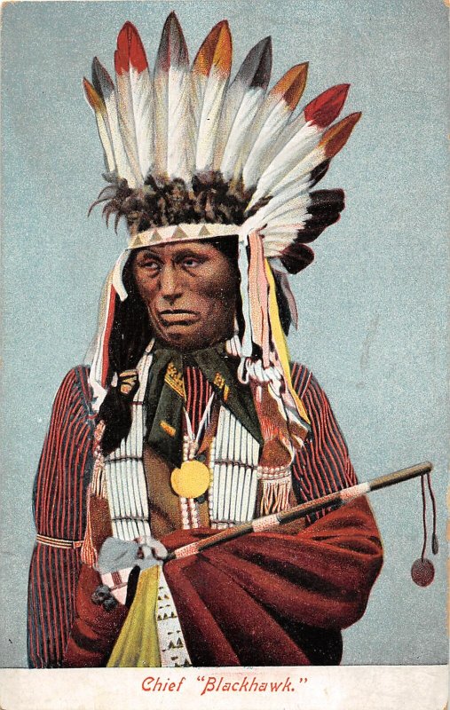 G21/ Native American Indian Postcard c1910 Chief Blackhawk 14