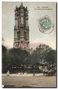 Old Postcard Paris Tour Saint Jacques