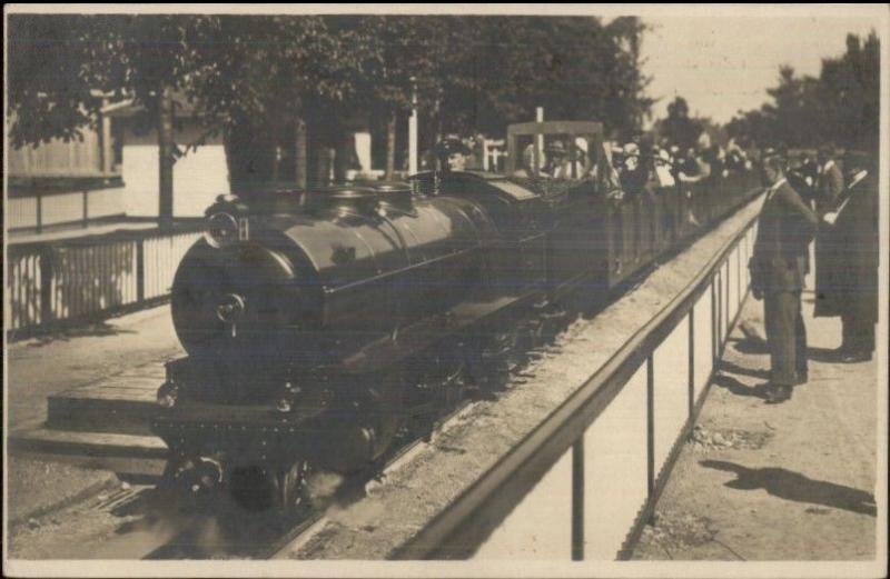 Dusseldorf Germany Liliput-Bahn Miniature RR Train 1926 Real Photo Postcard