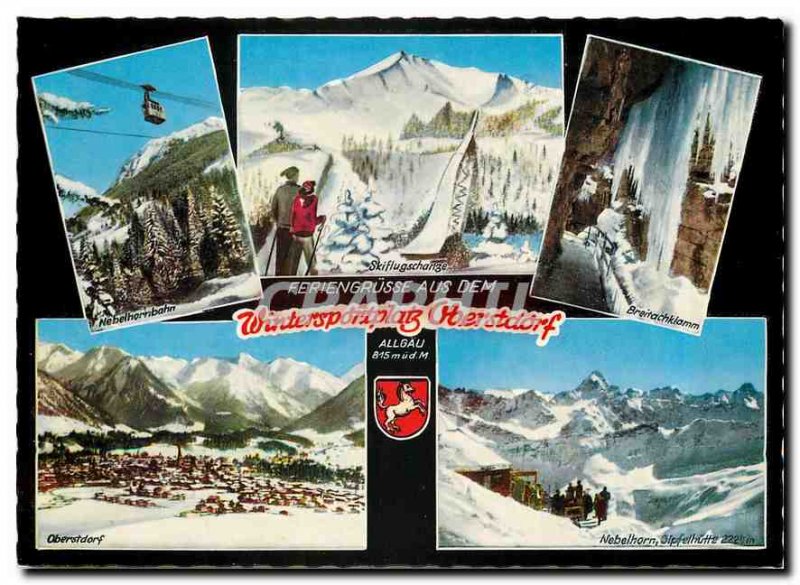 Postcard Modern Wintersportplatz Oberstdorf Feriengrusse aus dem