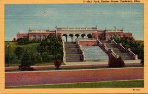 Ohio Cincinnati Ault Park Shelter House Curteich