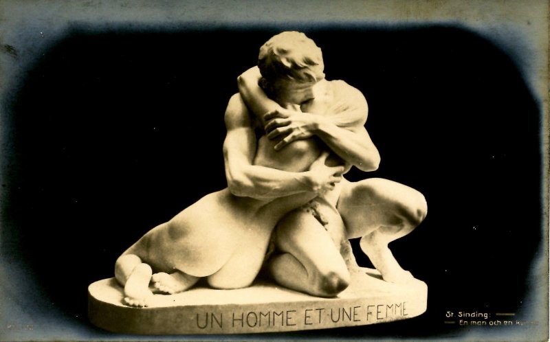 Sculpture - The Man and the Woman   (Stephan Sinding)    *RPPC