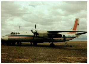 Mongolia Airlines Antonov AN 24 Airplane Postcard