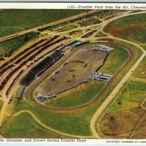 1937 Cheyenne WY Frontier Park Air Event Festival Parked Cars Aerial PC Wyo A237