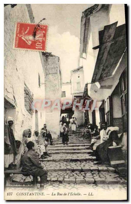 Old Postcard Constantine Algeria Street of scale