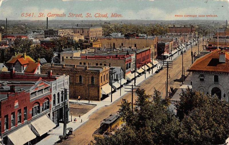 St Cloud Minnesota St Germain Street Scene Antique Postcard K105664