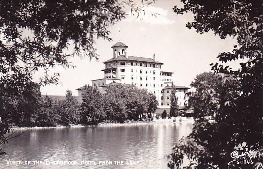 Vista Of The Broadmoor Hotel From The Lake Colorado Spring Colorado Real Photo