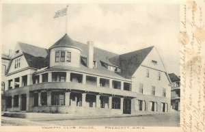 1907 Prescott Arizona Poland DPO Yavapai Club House Flag Postcard 26-54