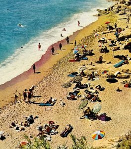 Vintage Postcard Lighthouse Beach Catalonia Spain Costa Dorada Calella